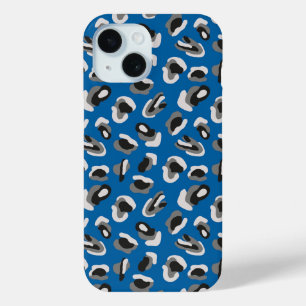 Blue Animal Print iPhone 15 Case