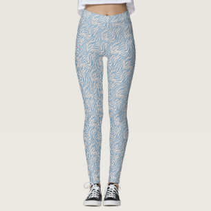 Blue Animal Print Tiger Stripes Leggings