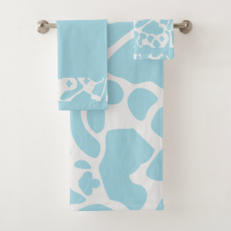 Blue animal skin pattern bath towel set