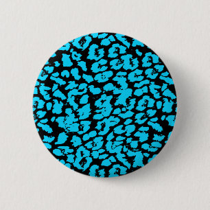 Blue Animal Spots Abstract 6 Cm Round Badge