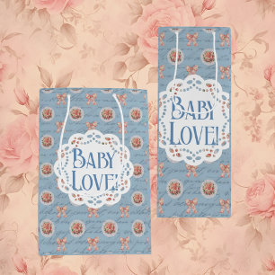 Blue Antique Personalised Baby Love Gift Bags