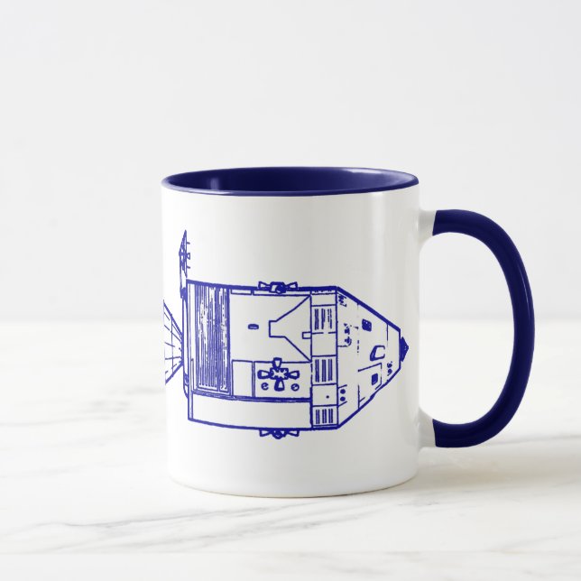 Blue "APOLLO CM/MISSION PLAN" Mug (Right)
