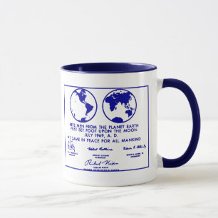 Blue "APOLLO PLAQUE/MISSION PLAN" Coffee Mug