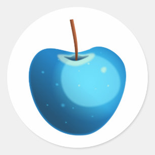 Blue Apple Classic Round Sticker