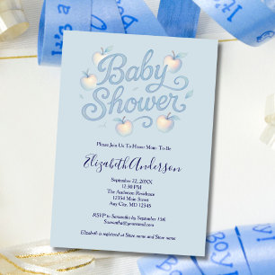 Blue Apples Baby Boy Baby Shower Invitation