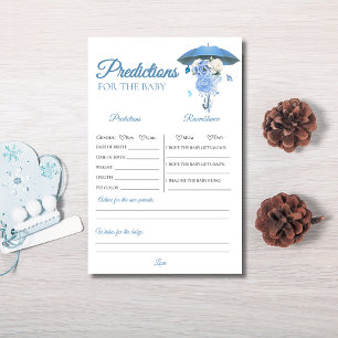 Blue april showers Baby Shower Predictions Game