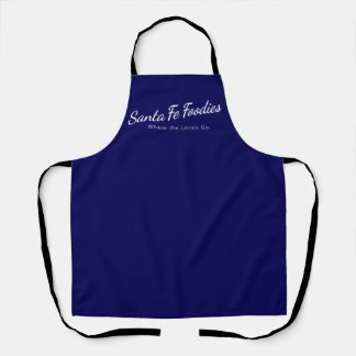Blue apron with Santa Fe Foodies logo