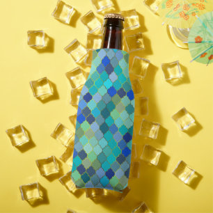 Blue Aqua Moroccan Mosaic Bottle Cooler