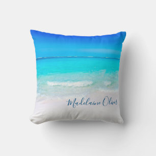Blue Aqua Ocean Sea Beach Coastal  Personal  Cushion
