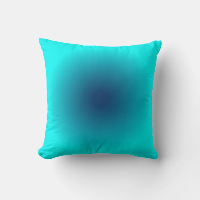 Blue Aqua Radial Gradient Cushion (Front)