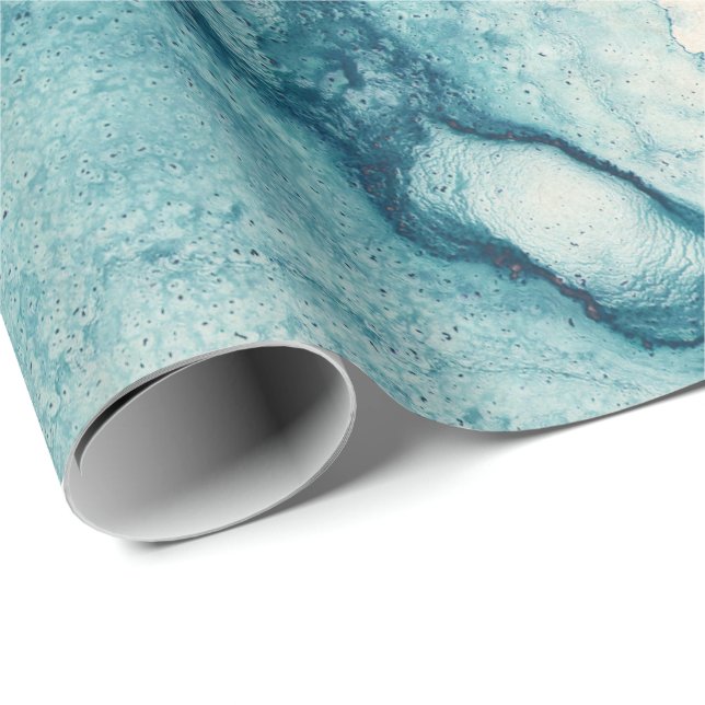 BLUE aquarelle watercolor kraft ocean Wrapping Paper (Roll Corner)