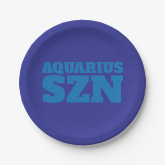 Blue Aquarius SZN Cool Paper Plate