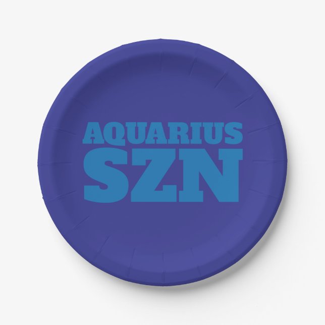 Blue Aquarius SZN Cool Paper Plate (Front)