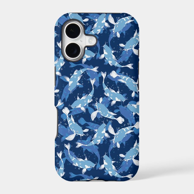Blue Aquatic Pattern - Koi Fish (Back)