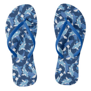 Blue Aquatic Pattern - Koi Fish Thongs
