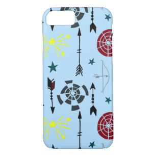Blue Archery Bows Arrows and Targets iPhone 8/7 Case