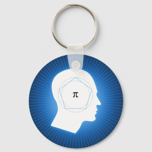 Blue Archimedes' Approximation of Pi Key Ring