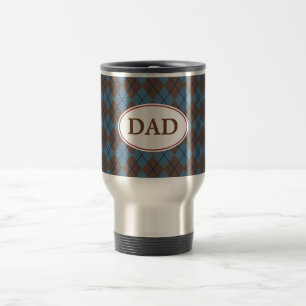 Blue Argyle Dad  Mug