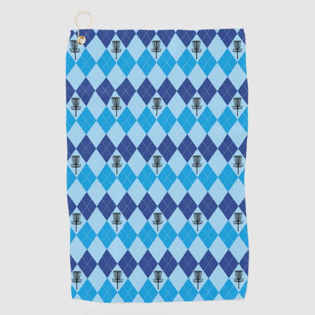 Blue argyle golf towel (Front)
