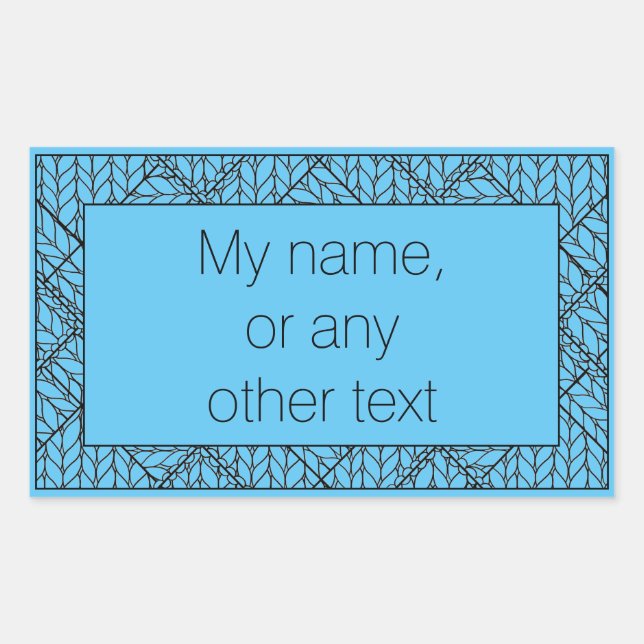BLUE ARGYLE KNIT Rectangle Stickers + Text (Front)