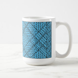 BLUE ARGYLE KNIT Tall White Mug