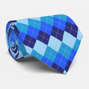 Blue Argyle - Navy, Sky Blue, Pale Blue Tie