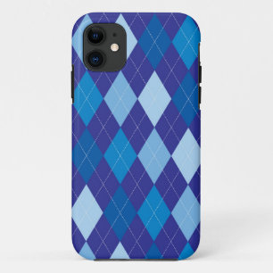 Blue argyle pattern iPhone 11 case