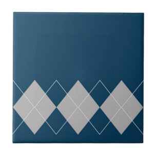 blue argyle pattern ceramic tile