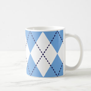 Blue Argyle Pattern Mug