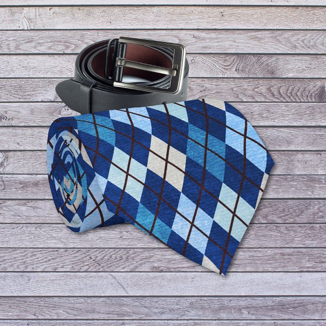 Blue Argyle Pattern Tie (Creator Uploaded)