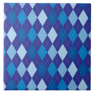 Blue argyle pattern tile