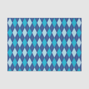 Blue Argyle Pattern Tissue Paper