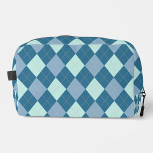 Blue Argyle Vintage Pattern Dopp Kit