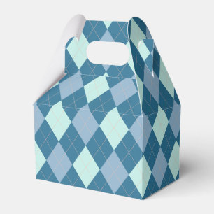 Blue Argyle Vintage Pattern Favour Box