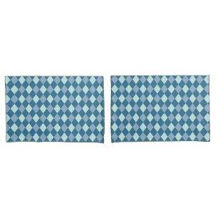 Blue Argyle Vintage Pattern Pillowcase