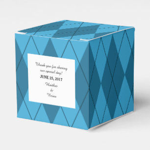Blue Argyle Wedding Favour Boxes