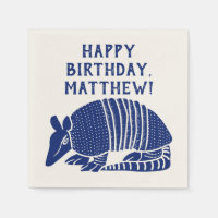 Blue Armadillo Personalised Custom Message