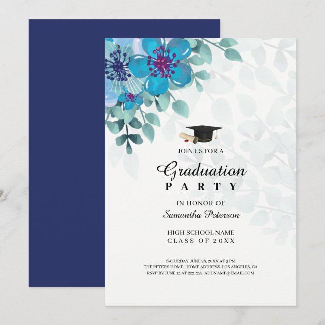 Blue Arrangement  Invitation (Front/Back)