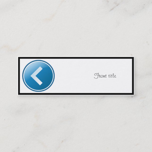 Blue Arrow Button - Left Mini Business Card (Front)