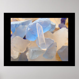 Blue Art Beach Sea Glass prints Coastal Seaglass