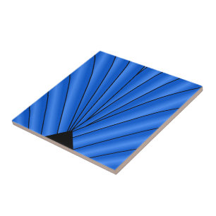 Blue Art Deco Design Ceramic Tile