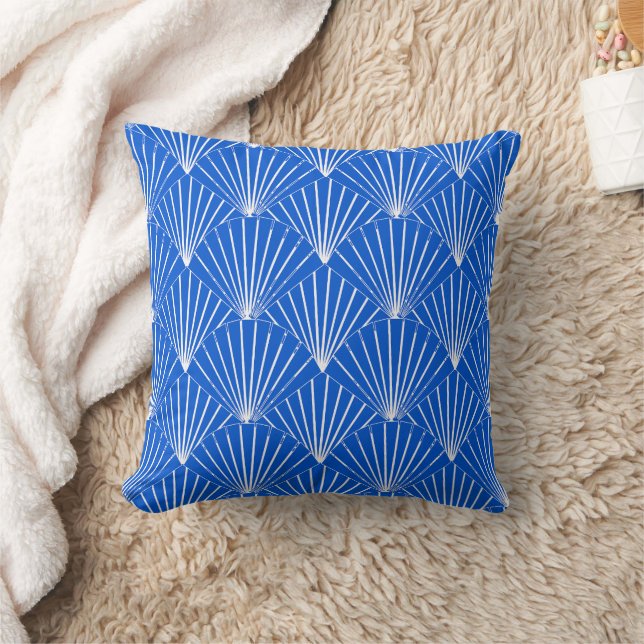 Blue Art Deco Design Cushion (Blanket)