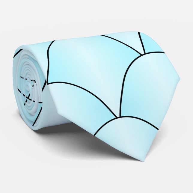 Blue Art Deco Design Tie (Rolled)