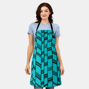 Blue Art Deco Lines Apron