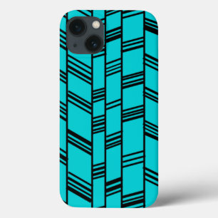 Blue Art Deco Lines  iPhone 13 Case