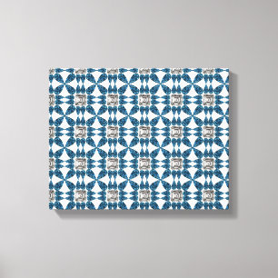 Blue Art Deco Pattern Canvas Print