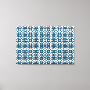 Blue Art Deco Pattern Canvas Print