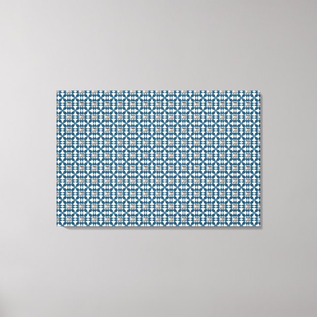 Blue Art Deco Pattern Canvas Print (Front)