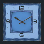 Blue Art Deco Square Wall Clock<br><div class="desc">Great clock design. You will love it like others. Be free to use this design for other product you like or to customise and add your text. Follow me for more. Thank you. Have a nice day.</div>