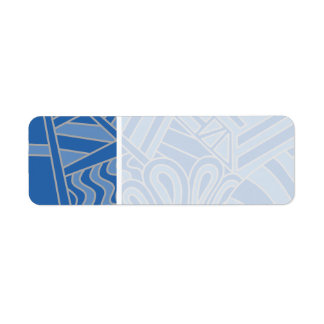 Blue Art Deco Style Design. Return Address Label